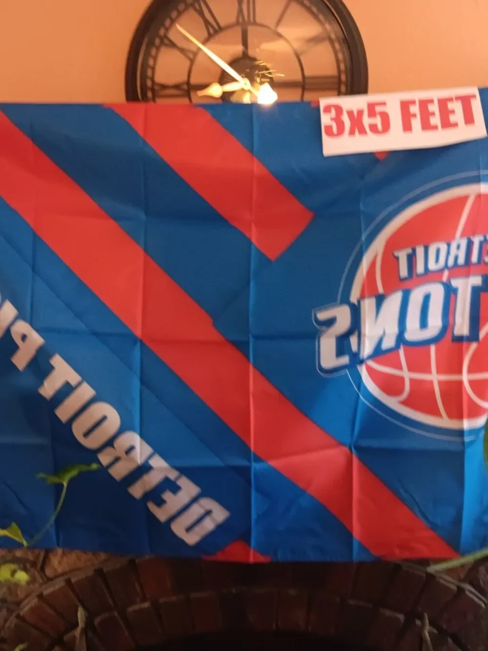 Detroit PIstons NBA 3X5 Feet Flag Banner Pole or Wall Decor